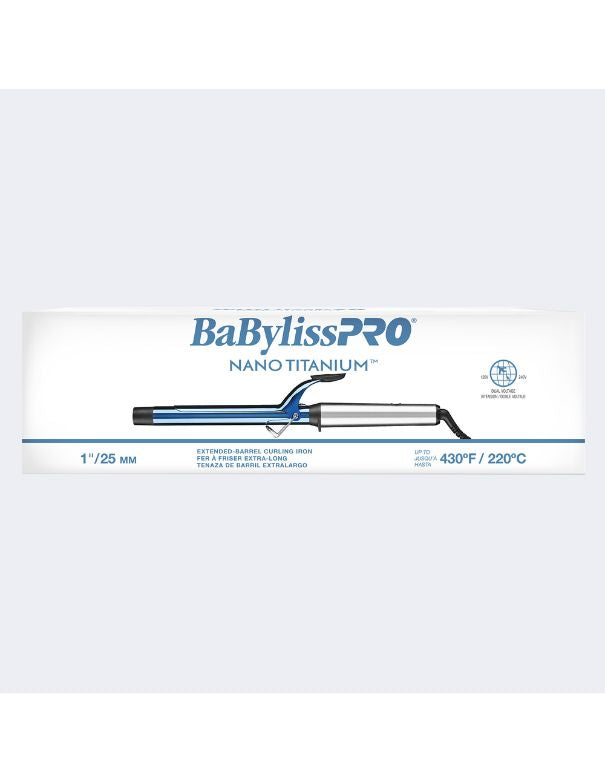 BabylissPro Nano Titanium Extended Barrel Curling Iron 1"
