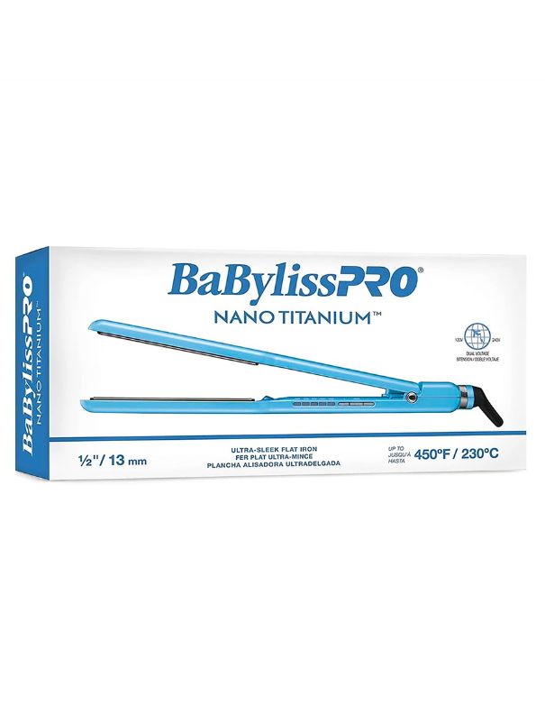 BaBylissPRO Nano Titanium Ultra Slim Flat Iron 1/2"