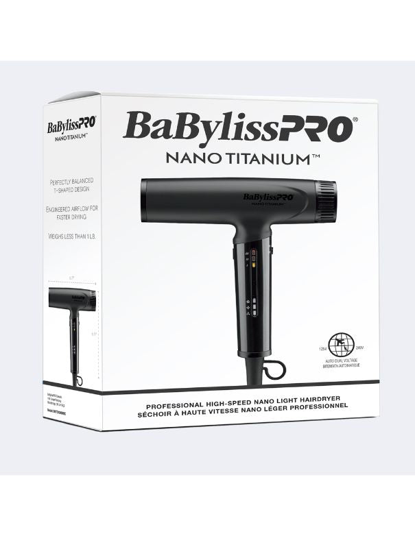 BaBylissPRO Nano Titanium High-Speed Nano Light Hairdryer (Matte black)