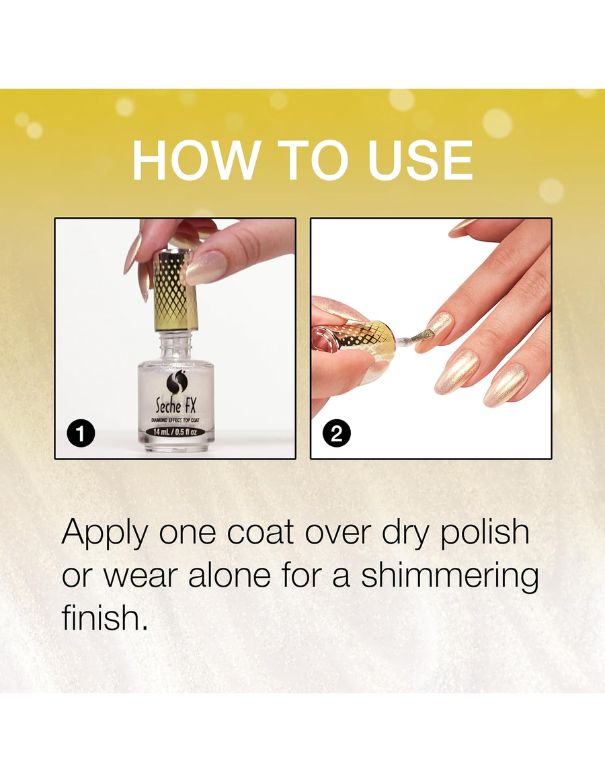 Seche FX Diamond Effect Top Coat Gold - 14ml