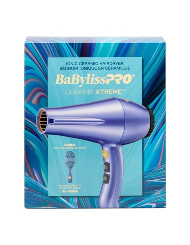 BabylissPro Ionic Ceramic Hairdryer & Brush Set Purple