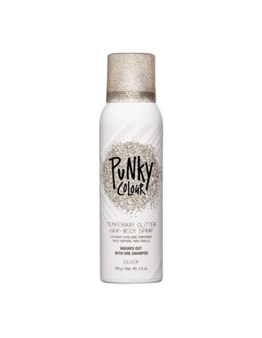 Punky Colour Temporary Glitter Hair & Body Spray Silver - 100g