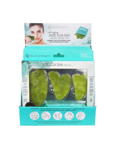 Relaxus Jade Gua Sha Facial Detox Kit 1case (3pc)