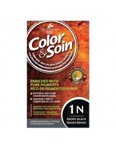 COLOR & SOIN Natural Ammonia Free Hair Color Kit - 1N Ebony Black