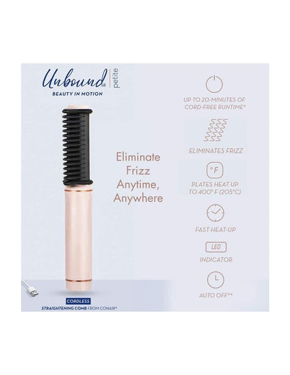 Conair Unbound Petite Cordless Recharge Mini Straightening Comb