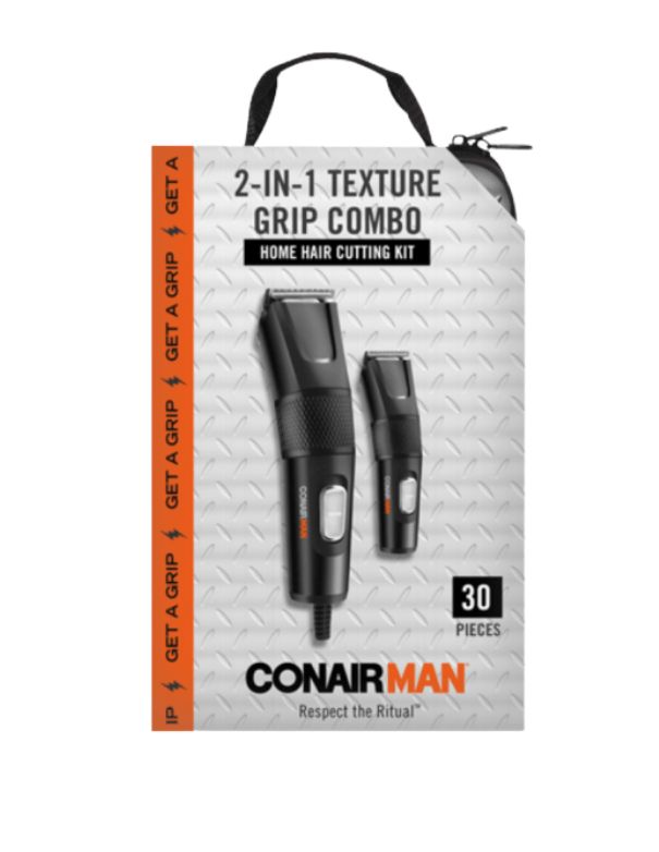 Conair Man 2-in-1 Texture Grip Combo Home Hair Cutting Kit