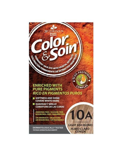 COLOR & SOIN Natural Ammonia Free Hair Color Kit - 10A Light Ash Blond