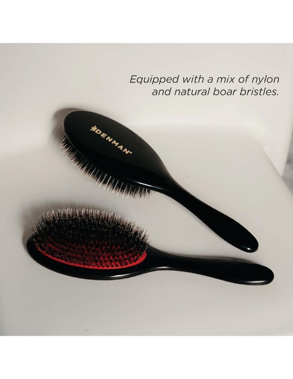 Brosse coussinée en nylon et poils de sanglier Denman