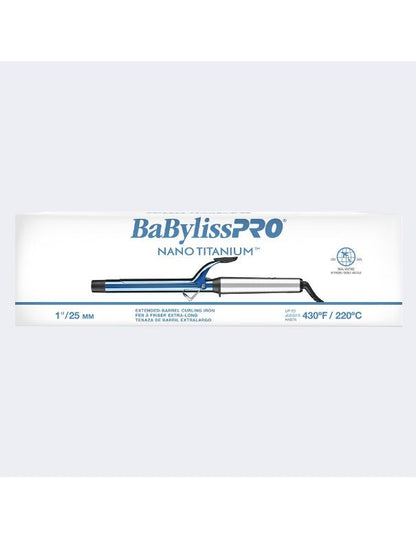 BabylissPro Nano Titanium Extended Barrel Curling Iron 1"