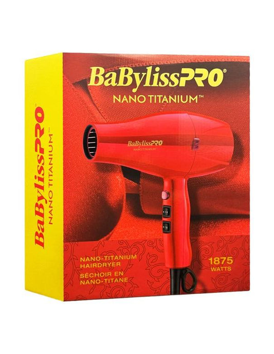 BabylissPro Nano Titanium Ionic Hairdryer Red