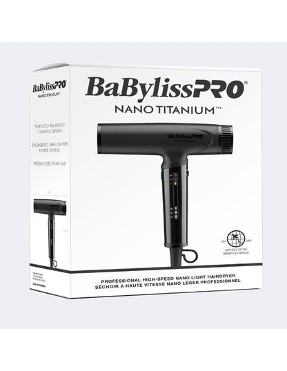 BaBylissPRO Nano Titanium High-Speed Nano Light Hairdryer (Matte black)