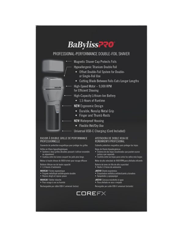 BaBylissPRO COREFX Professional-performance Double-Foil Shaver
