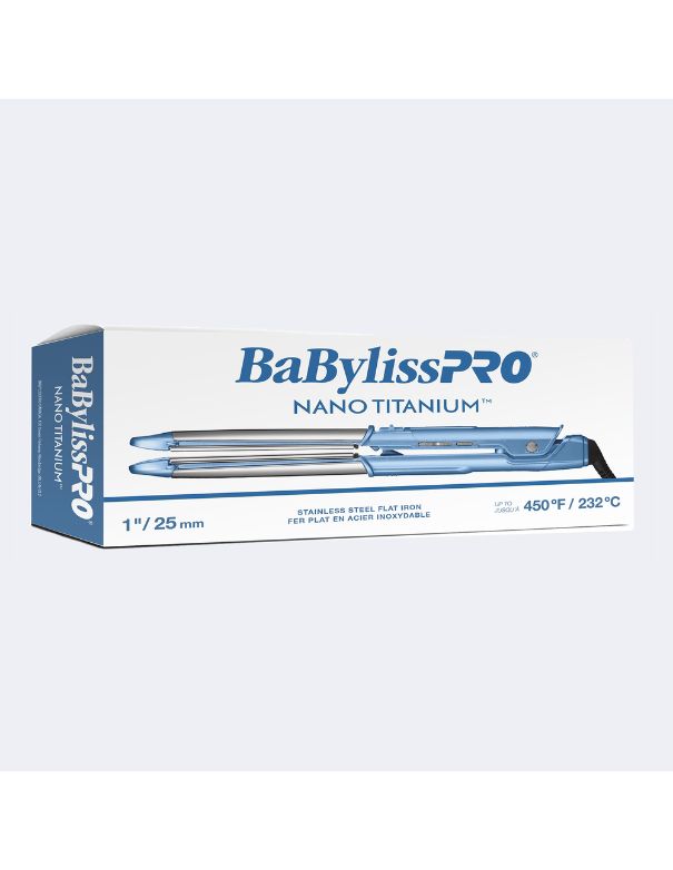 BaBylissPRO Nano Titanium Stainless Steel Flat Iron - 1 inch