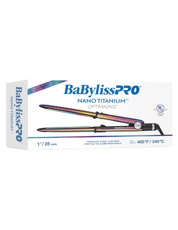 BaBylissPRO Nano Titanium Optima 1” Stainless Steel Flat Iron