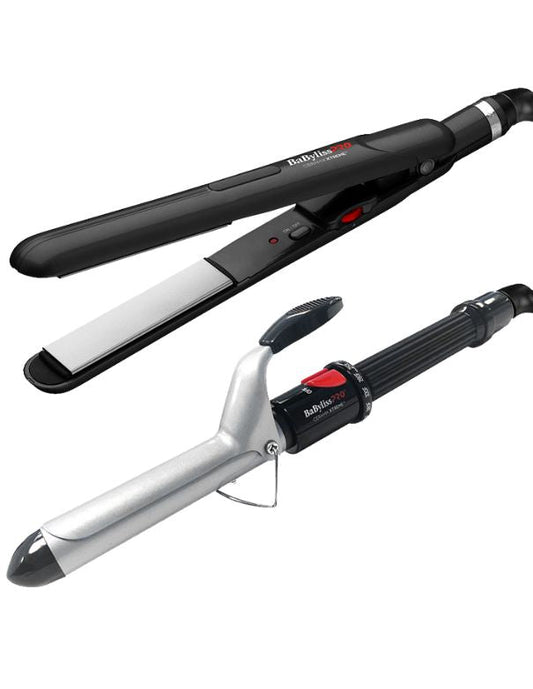 BaBylissPro Ceramix Xtreme Curling Iron and Flat Iron Duo