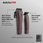 BabylissPro FXONE Lo-ProFX Purple Clipper & Trimmer Duo (Battery & Charger NOT included)
