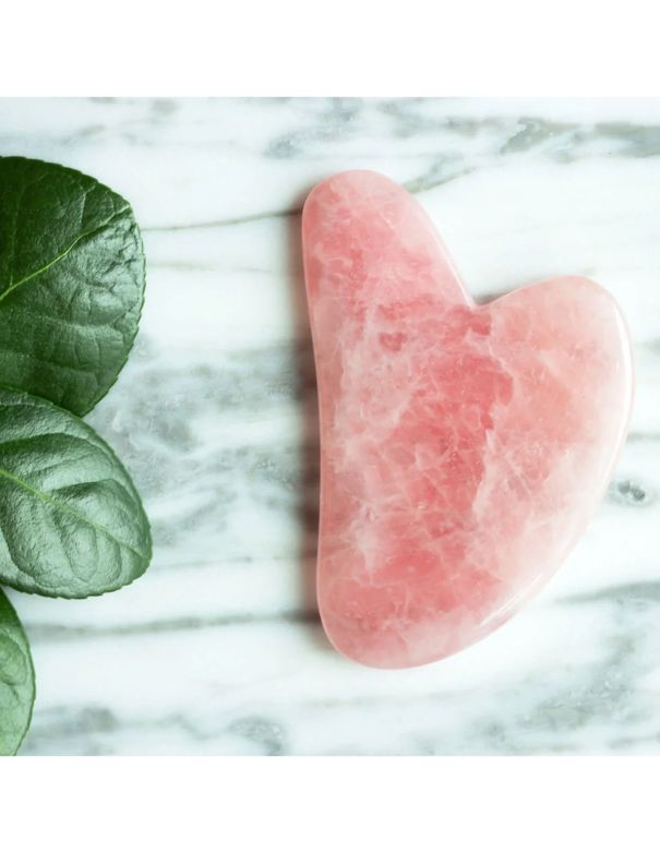 Relaxus Rose Quartz Facial Roller & Gua Sha Set