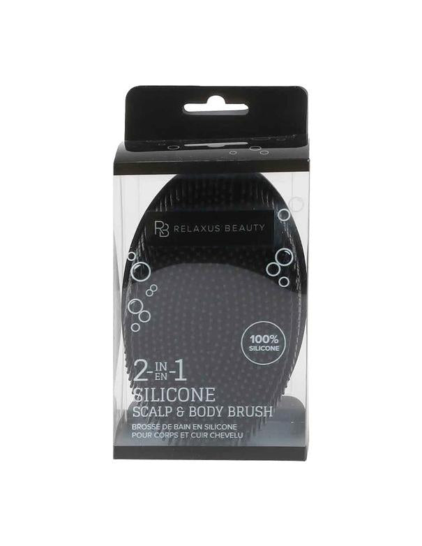 Relaxus 2-in-1 Silicone Scalp & Body Brush Black