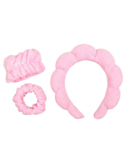 Relaxus Spa Headband and Wristband Set Pink